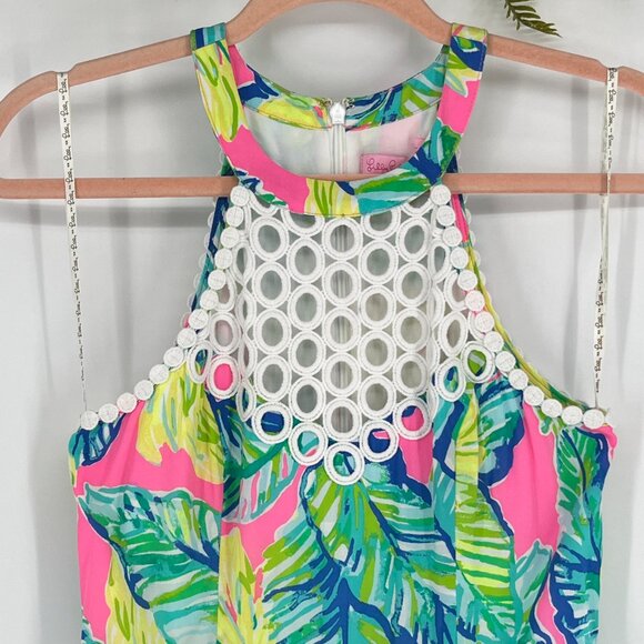 Lilly Pulitzer Kinley Dress 00 Pink Sunset Local Flavor Tropical Resort Preppy - Picture 3 of 8